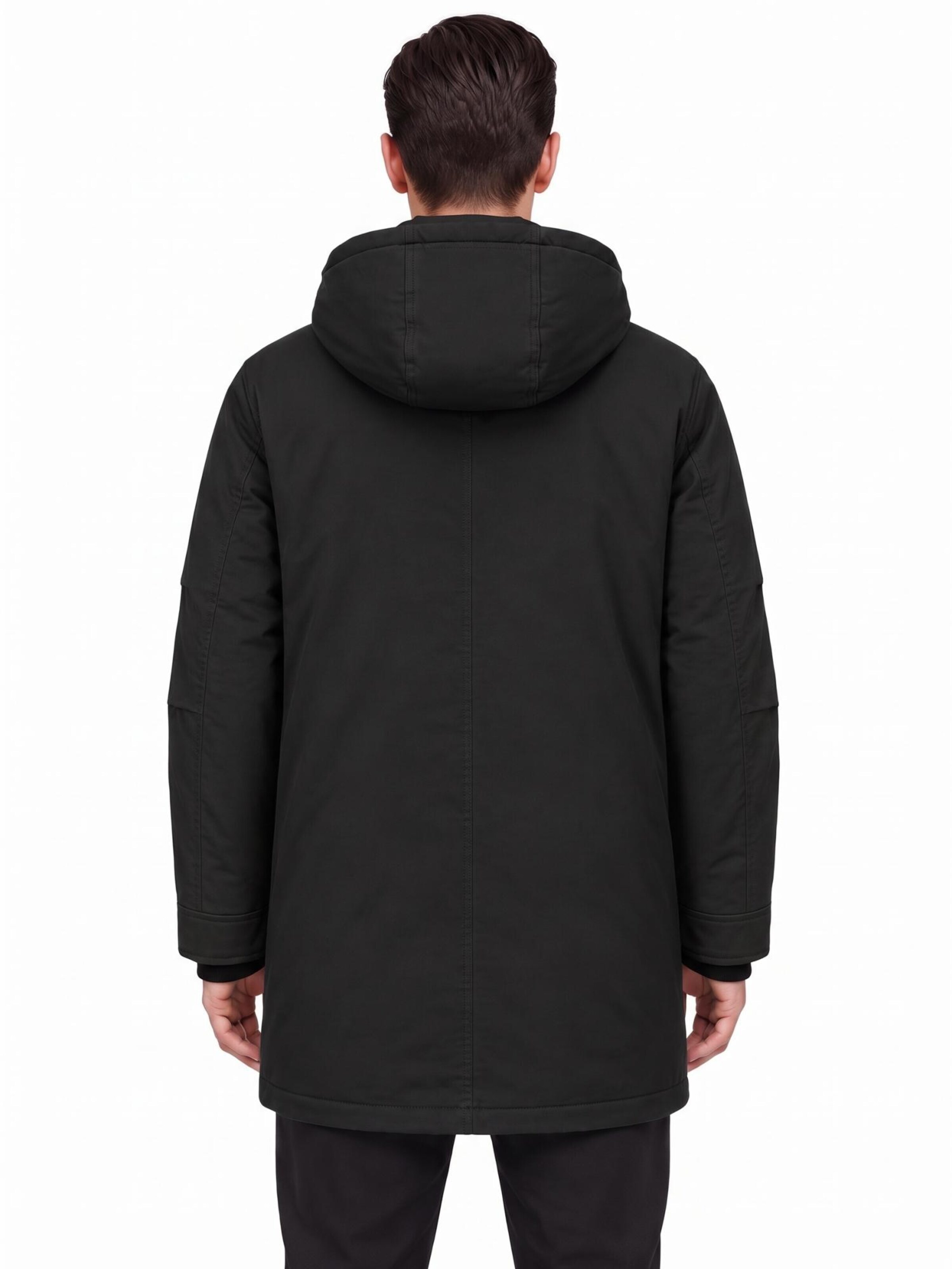 ALLTHEMEN Winter Coat 'Eishauch' in Black