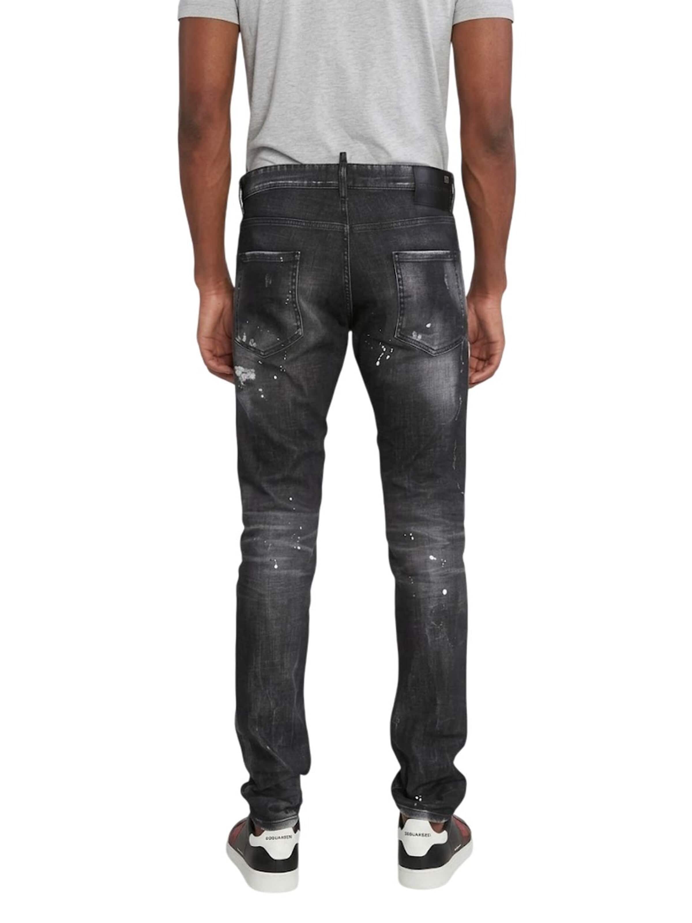DSQUARED2 Slimfit Jeans 'Dsquared2 Slim Fit Jeans im Distressed Look Schwarz Herren' in Zwart