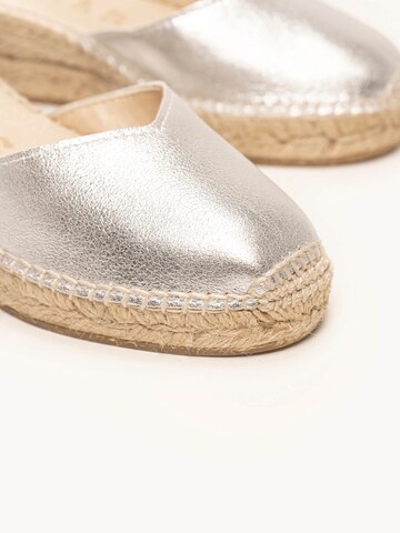 Alhamas - Sandalias con hebilla 'Alpargata Cuña 5 cm' en plata