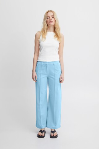 Wide leg Pantaloni con piega frontale 'Kate' di ICHI in blu