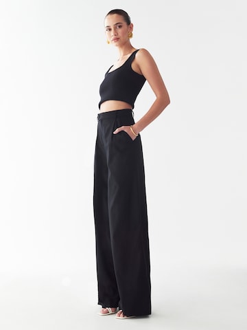Willa Wide Leg Hose 'Rise' in Schwarz