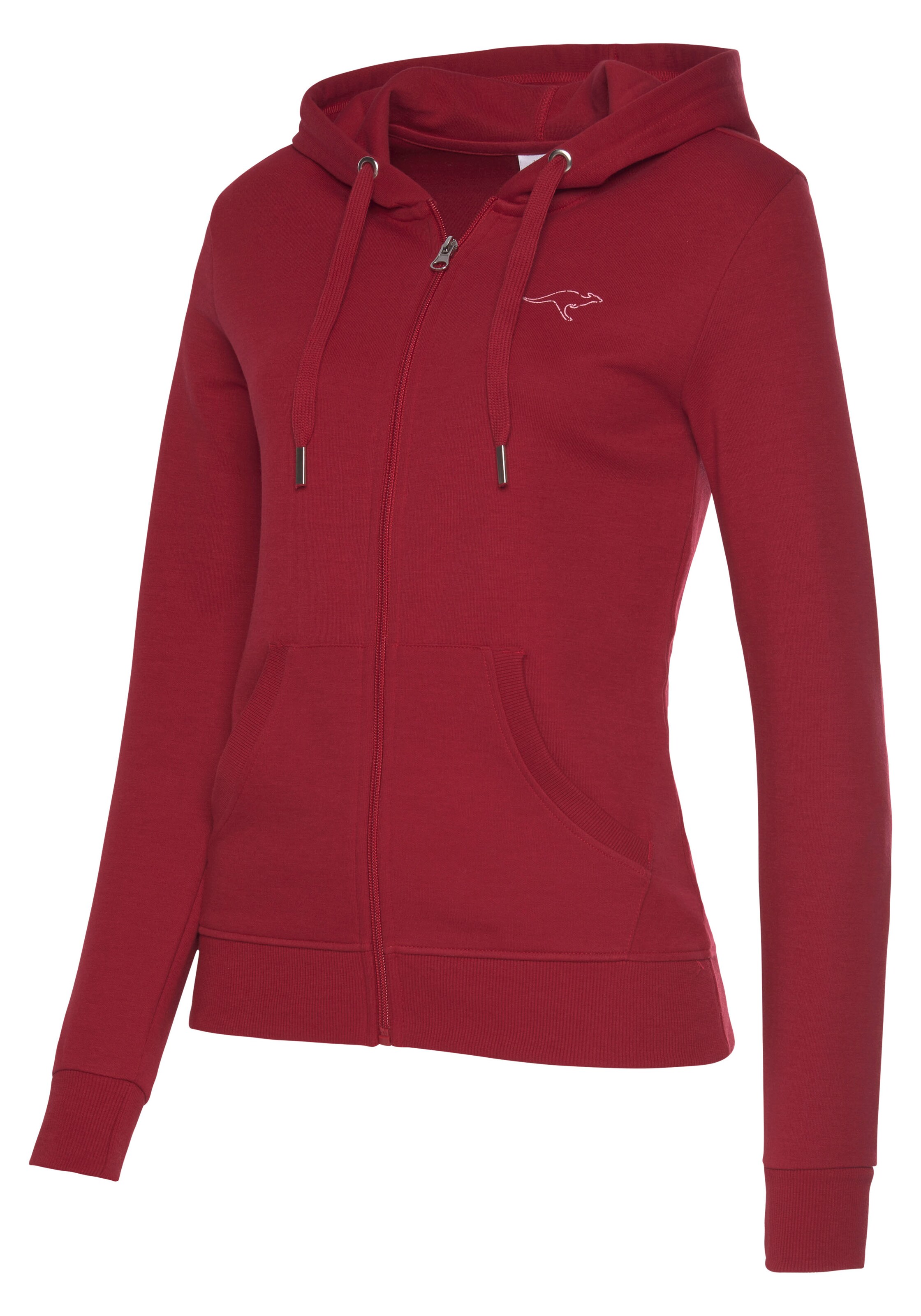 Ladies red zip up hoodie sale