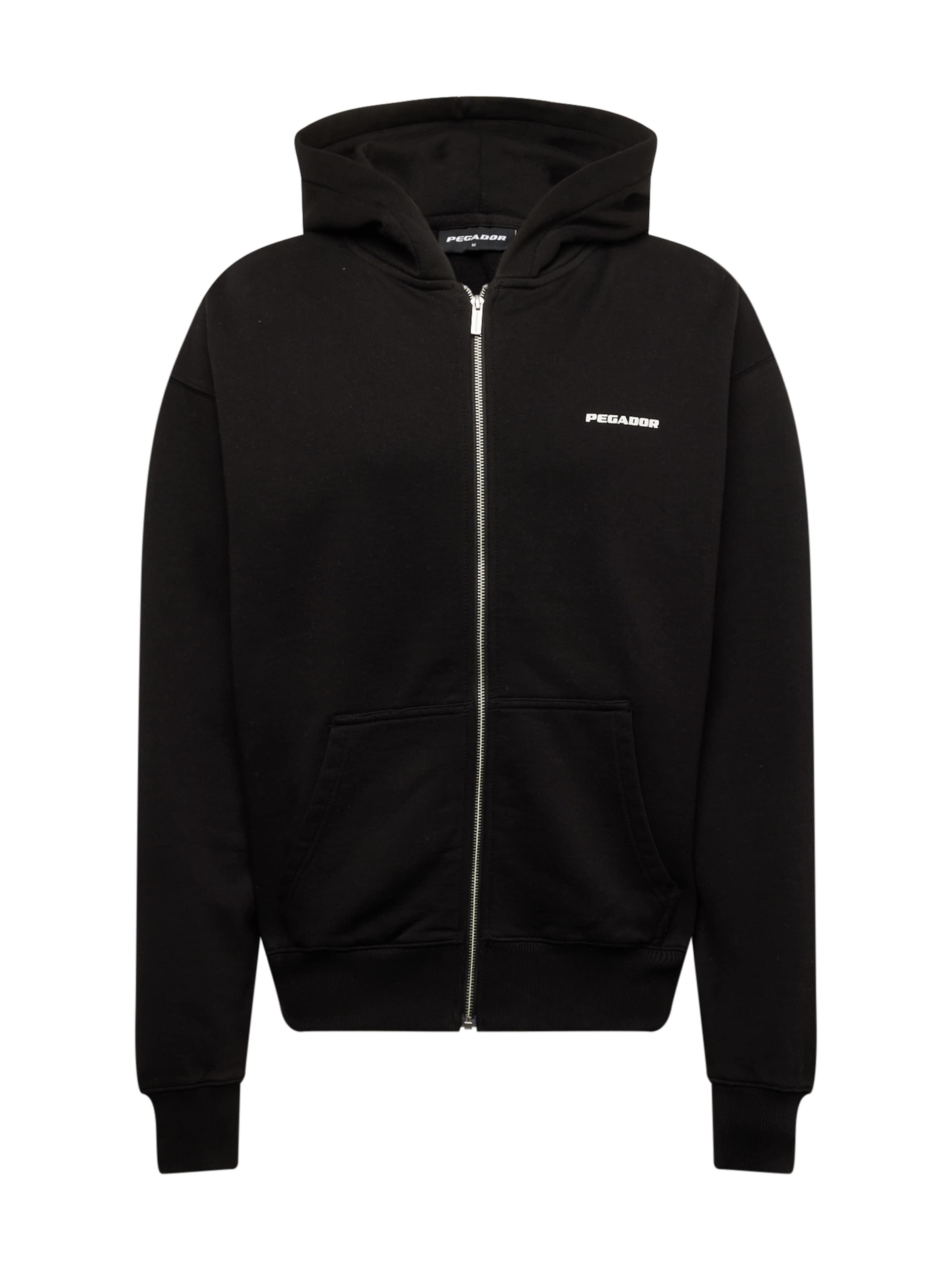 Pegador - Sudadera con cremallera en negro: frente