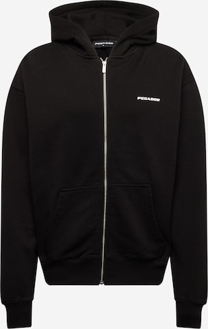 Pegador - Sudadera con cremallera en negro: frente