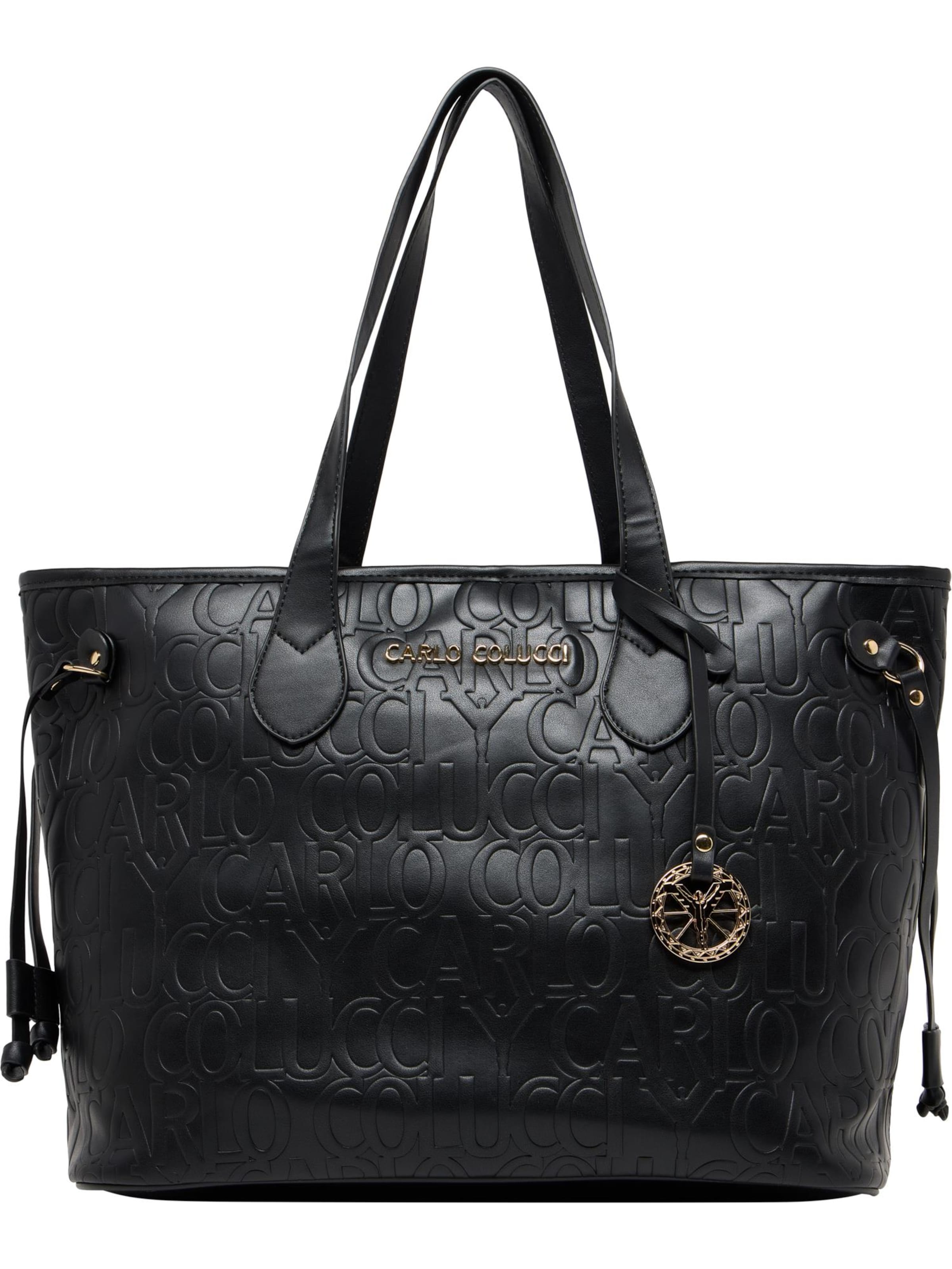 Carlo Colucci Shopper ' Dobloni ' in Zwart: voorkant