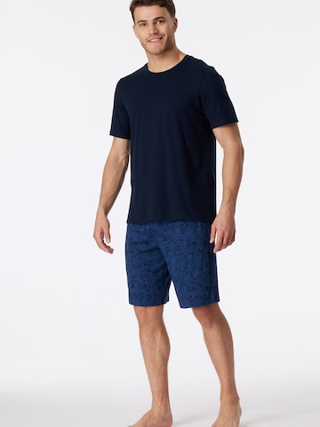 SCHIESSER Pyjama kort 'Casual Essentials' in Blauw: voorkant