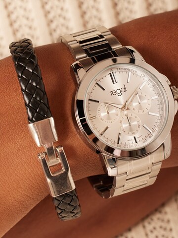 Montre à affichage analogique Lucardi en argent