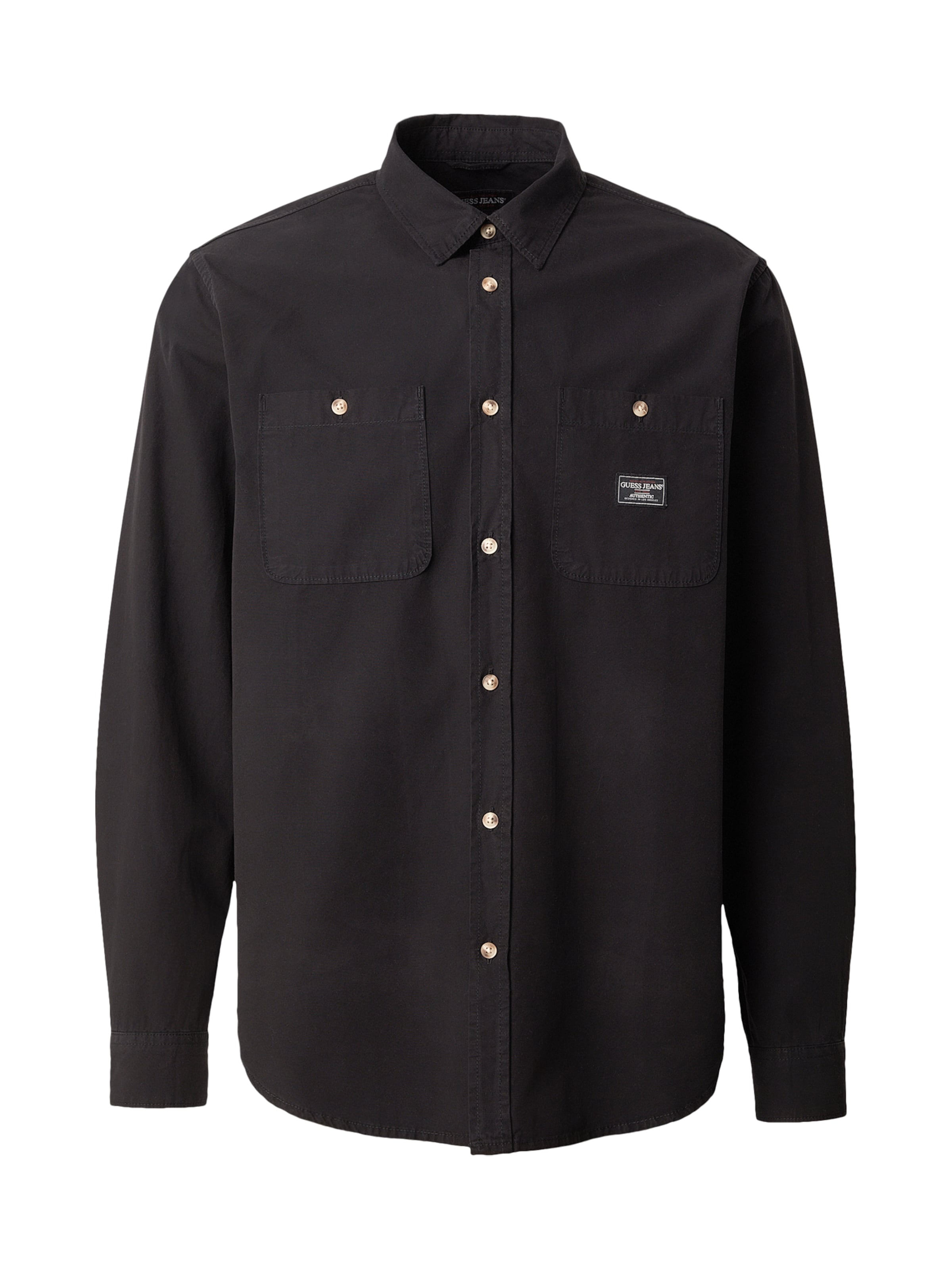 GUESS JEANS Regular fit Skjorta i svart: framsida