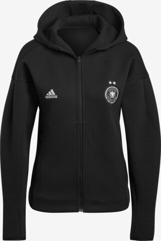 ADIDAS SPORTSWEAR Athletic Zip-Up Hoodie in Black: front