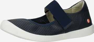 Softinos Ballet Flats with Strap in Blue: front