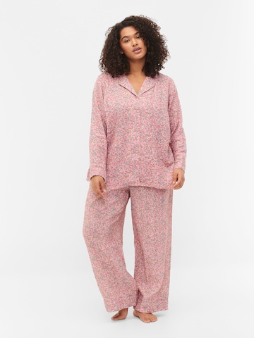 Pantalon de pyjama 'DOWE' Zizzi en rose : devant