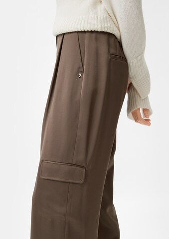 COMMA Loose fit Pleat-Front Pants in Brown