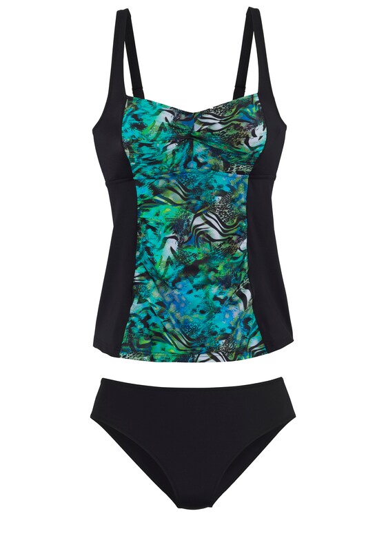 VIVANCE T-shirt Tankini in Green, Black