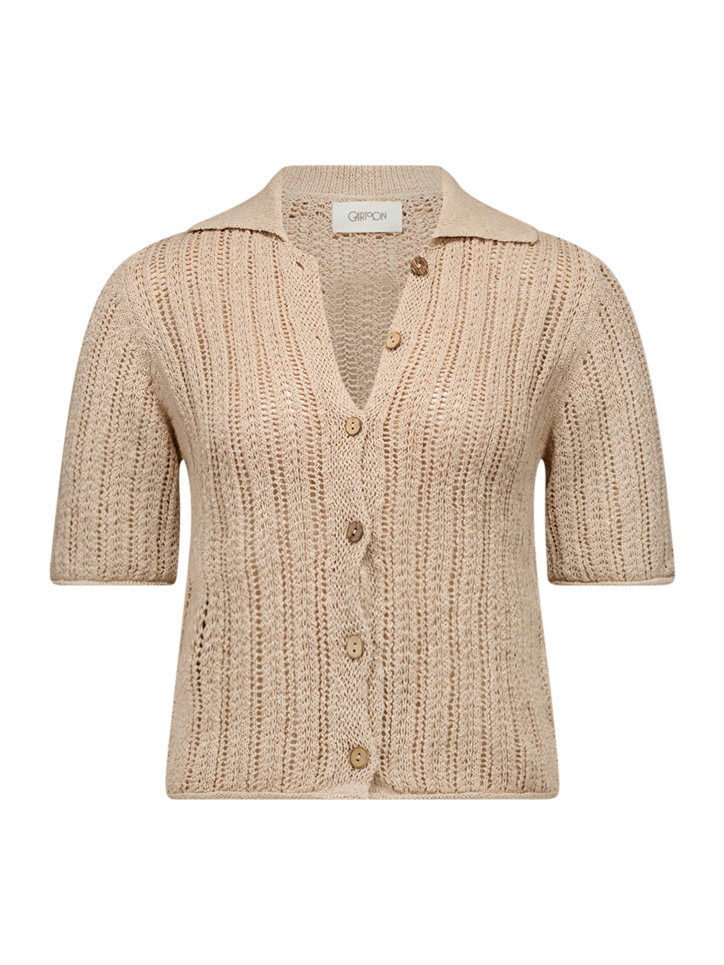 Cartoon Gebreid vest in Beige: voorkant