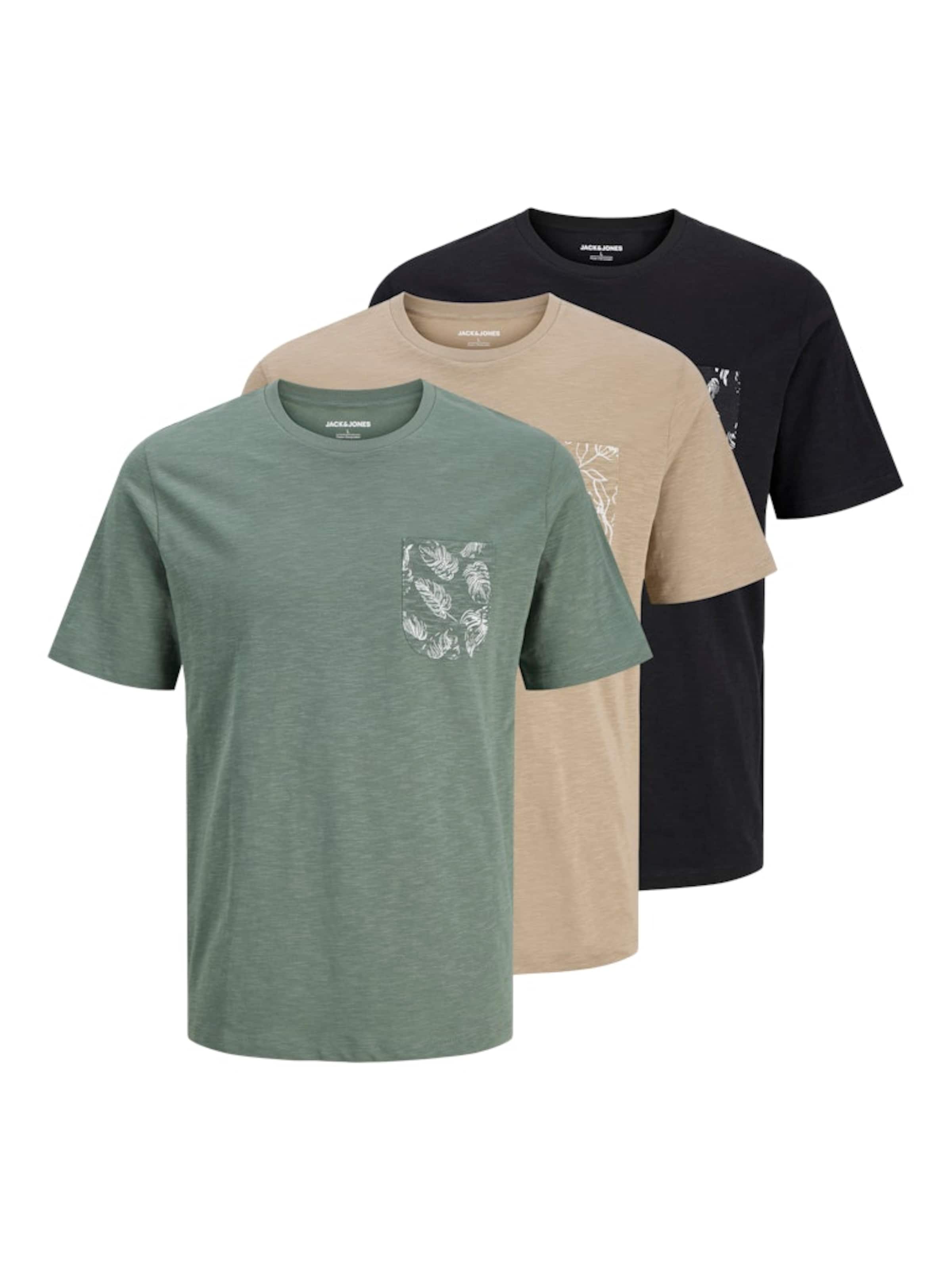 JACK & JONES Shirt 'JJRox' in Beige / Green / Black, Item view