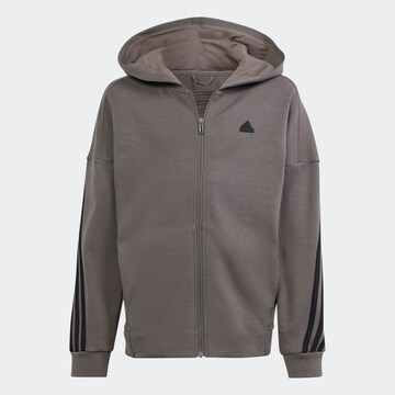 ADIDAS SPORTSWEAR Athletic Zip-Up Hoodie 'Future Icons' in Grey: front