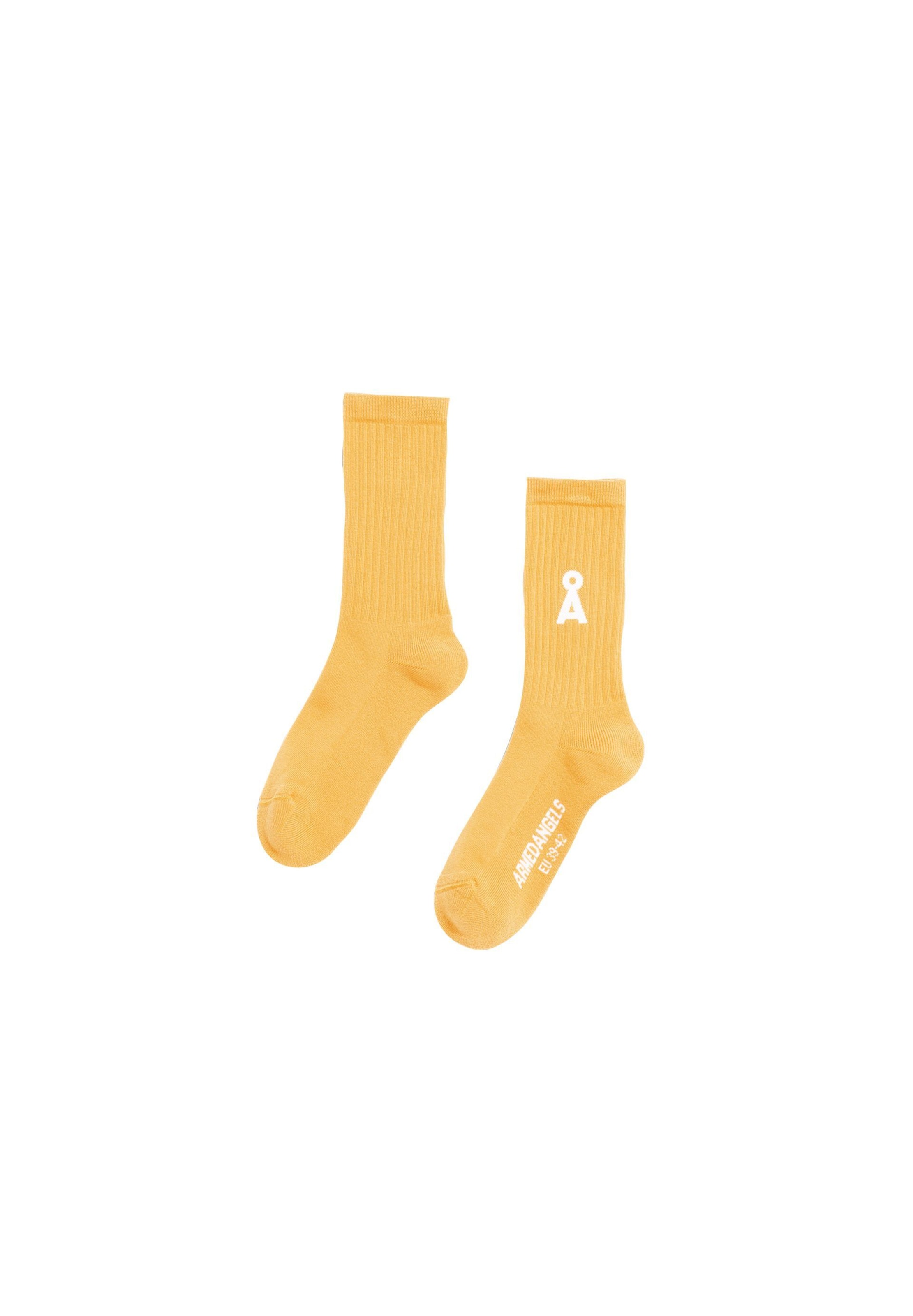 Chaussettes 'SAAMUS BOLD' ARMEDANGELS en jaune : devant