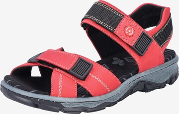 Rieker Hiking Sandals in Red: front