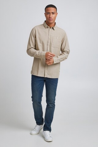 !Solid Regular fit Button Up Shirt 'SDBilal' in Beige