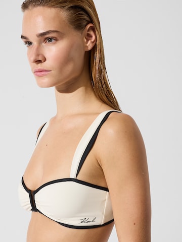 Bandeau Sutien costum de baie de la Karl Lagerfeld pe bej: față
