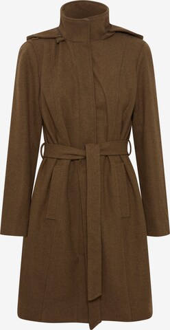 Fransa Between-Seasons Coat in Brown: front