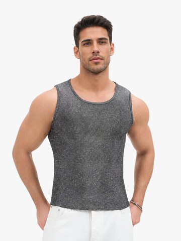 BIMONI Shirt 'Herren Glitzer-Tanktop in Anthrazit' in Silver: front