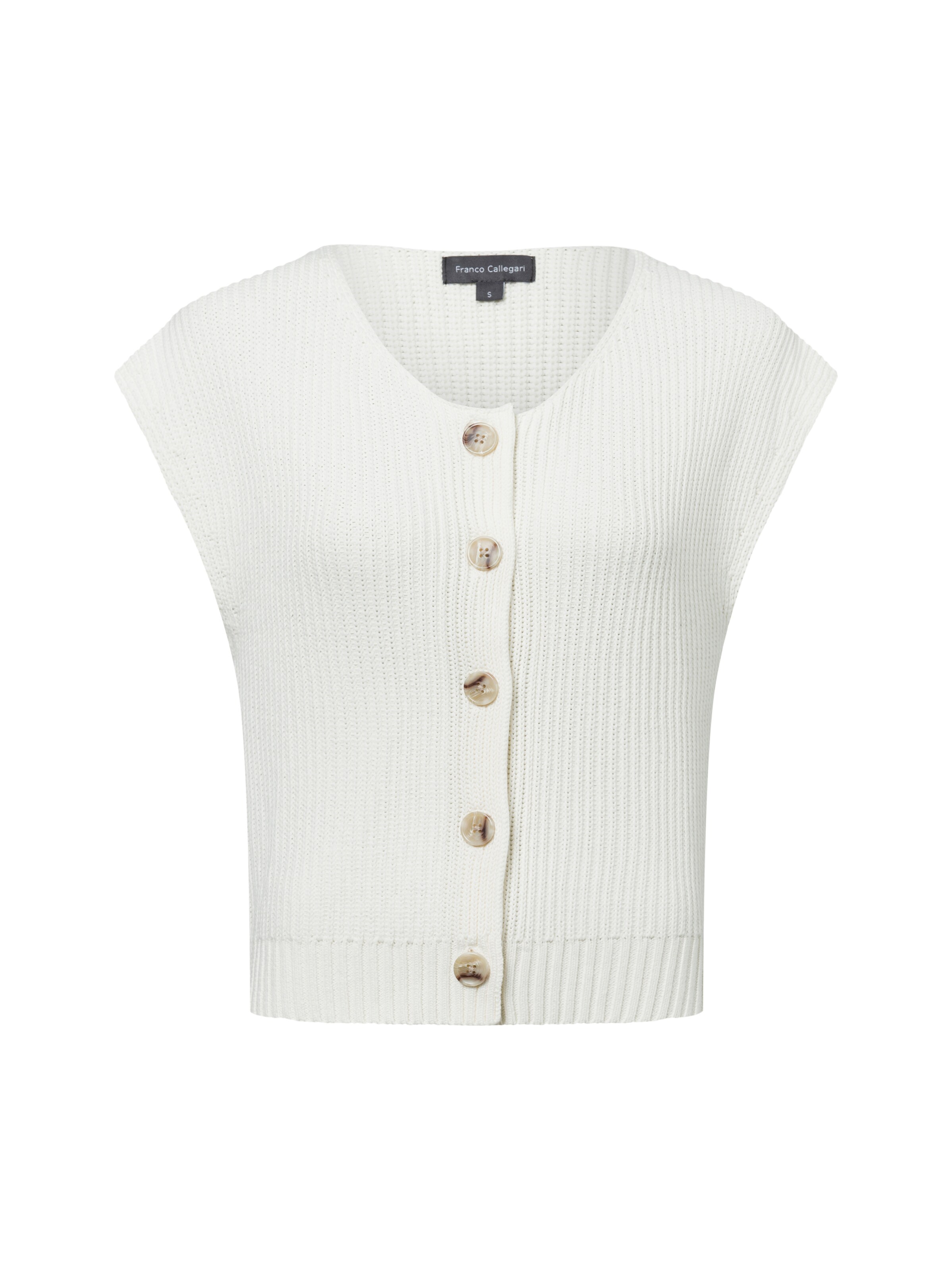 Franco Callegari Gebreide bodywarmer in Wit: voorkant