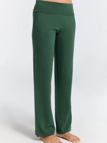 Leela COTTON Wide leg Pants 'Damen Bio-Baumwoll Komforthose' in Green