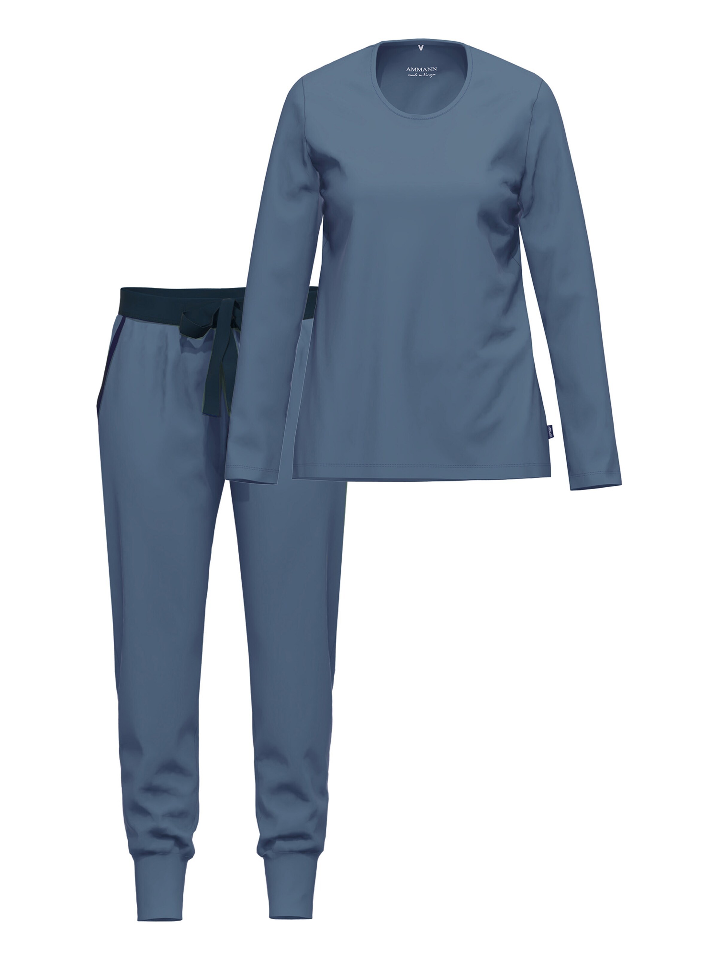 Ammann Pyjama 'Night & Home' in Blauw: voorkant