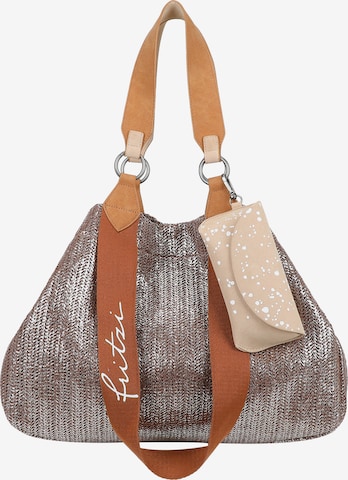 Fritzi aus Preußen Shopper 'Izzy Medium Limited Painted Straw' in Silver: front