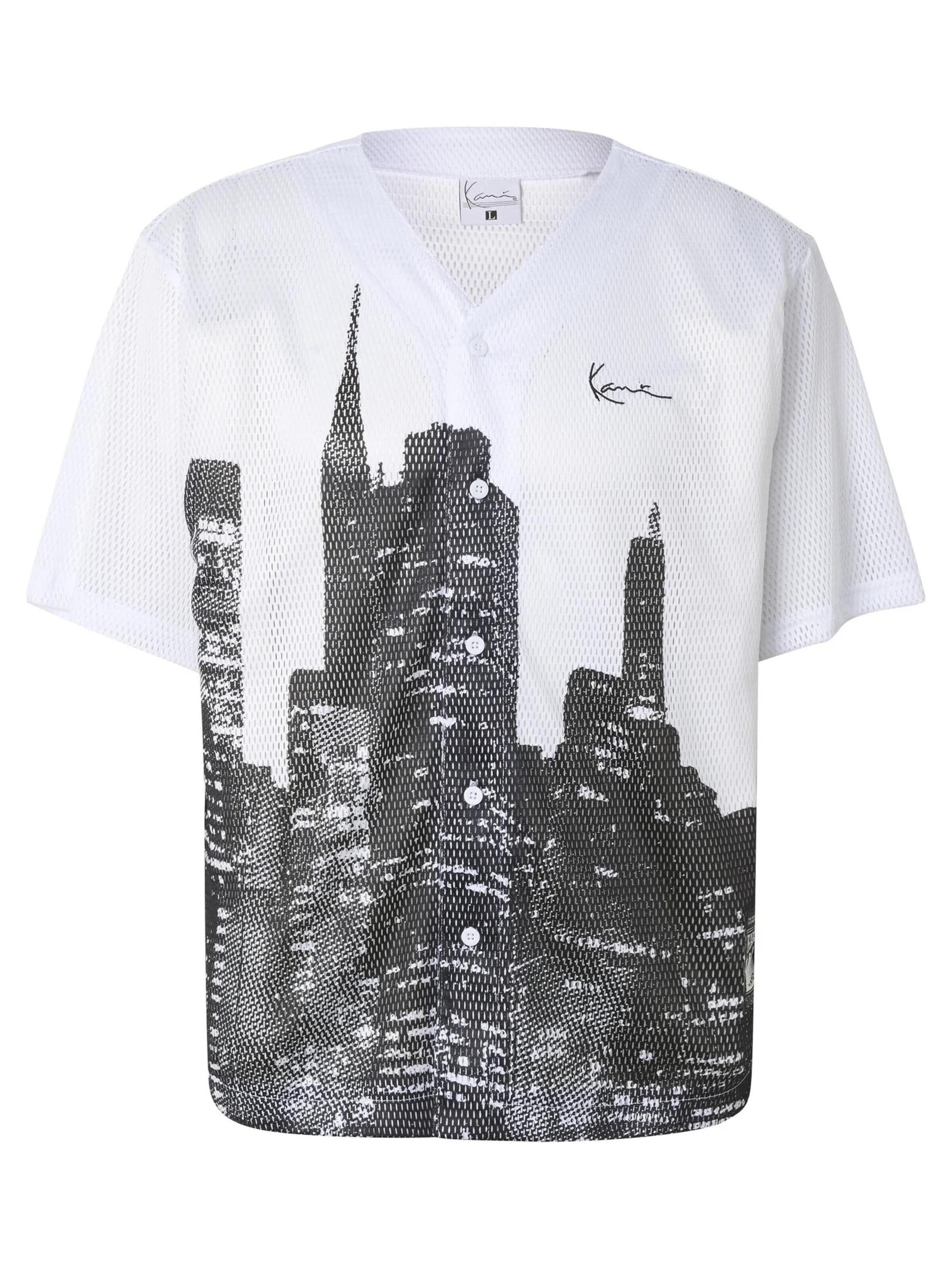 Karl Kani - Camiseta 'Camisa karl kani blanca signature mesh baseball shirt' en blanco