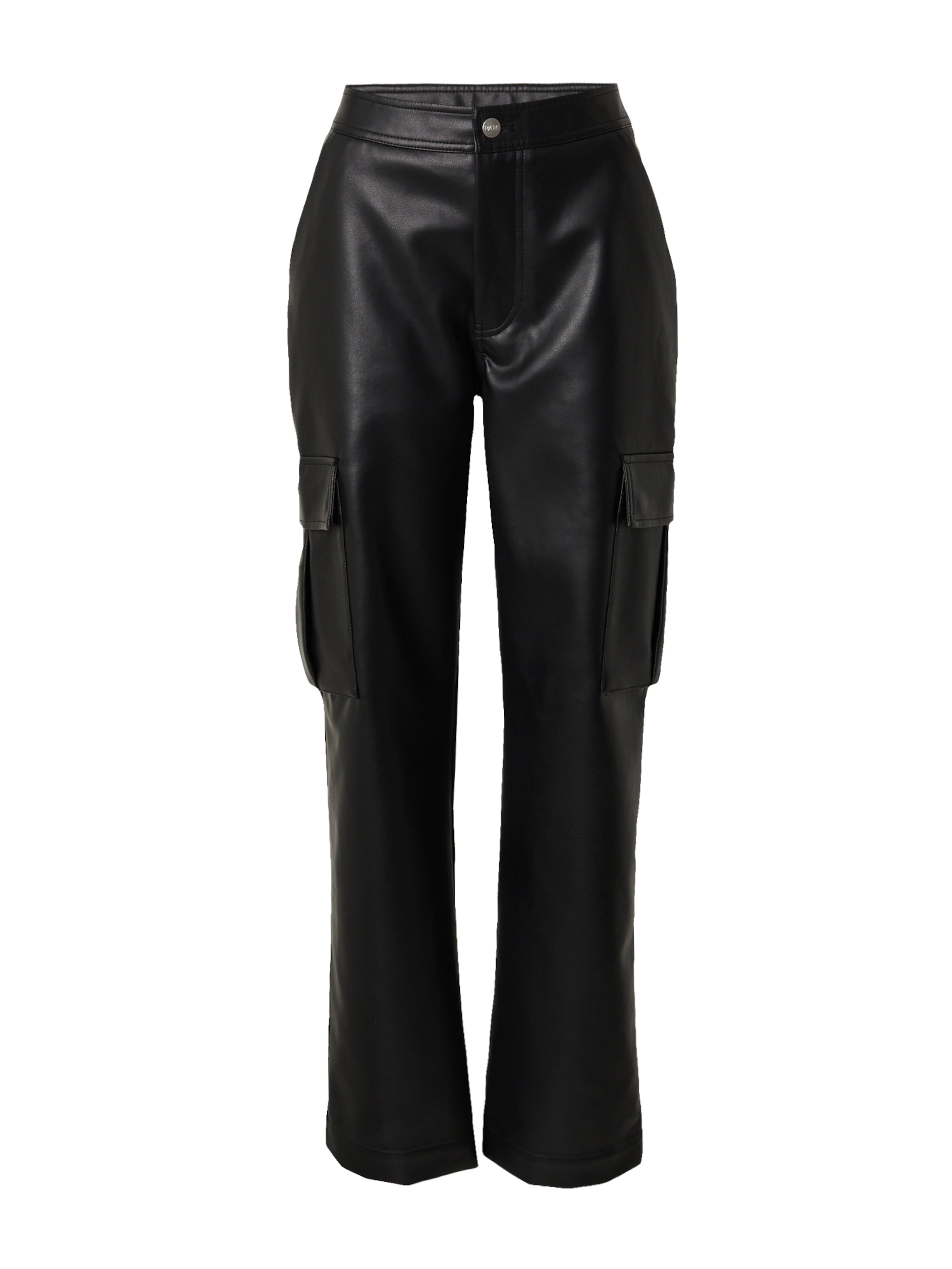 RÆRE by Lorena Rae Regular Cargo Pants in Black: front