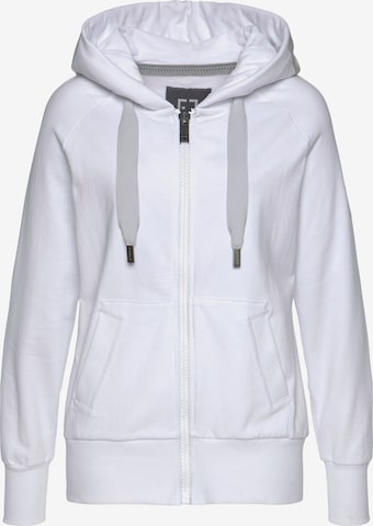 Elbsand Zip-Up Hoodie in White: front