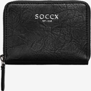 Soccx Wallet in Black: front