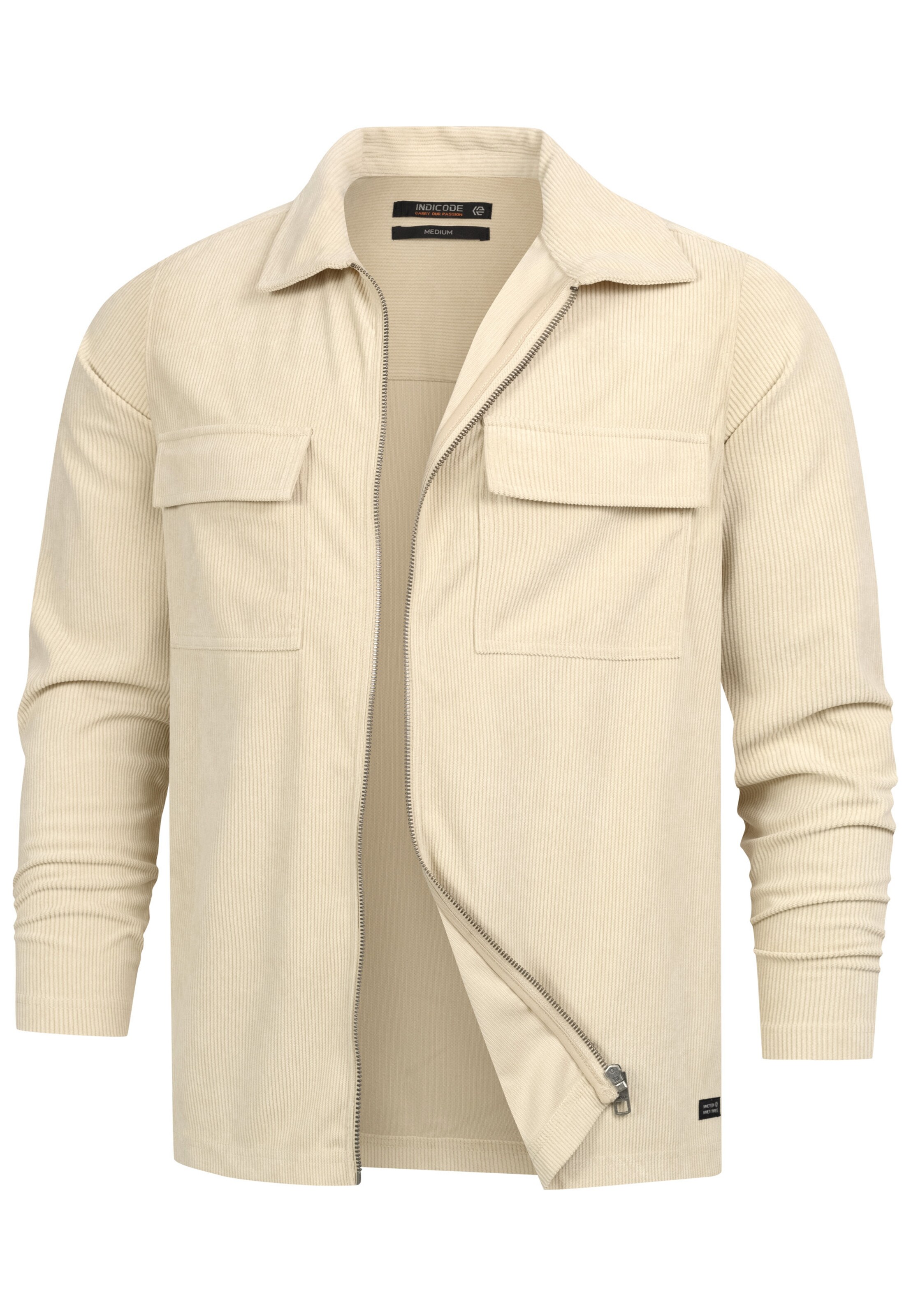 INDICODE JEANS Tussenjas 'Nemoto' in Beige: voorkant
