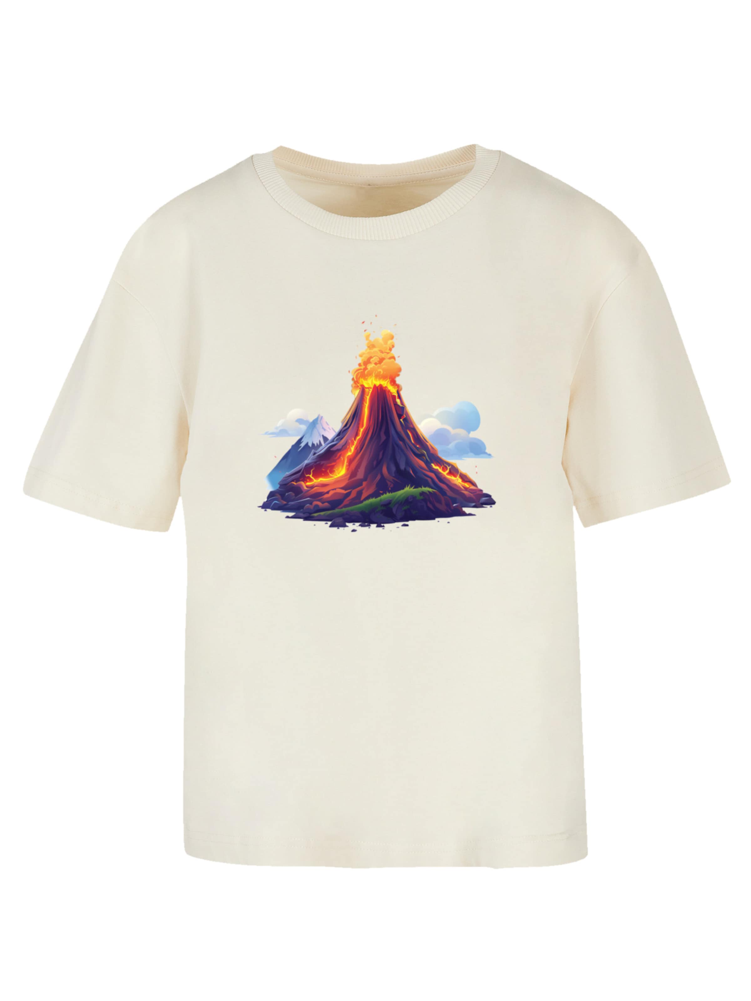 T-shirt 'Vulkanausbruch' F4NT4STIC en beige : devant