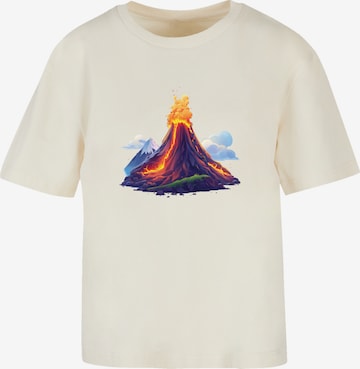 T-shirt 'Vulkanausbruch' F4NT4STIC en beige : devant