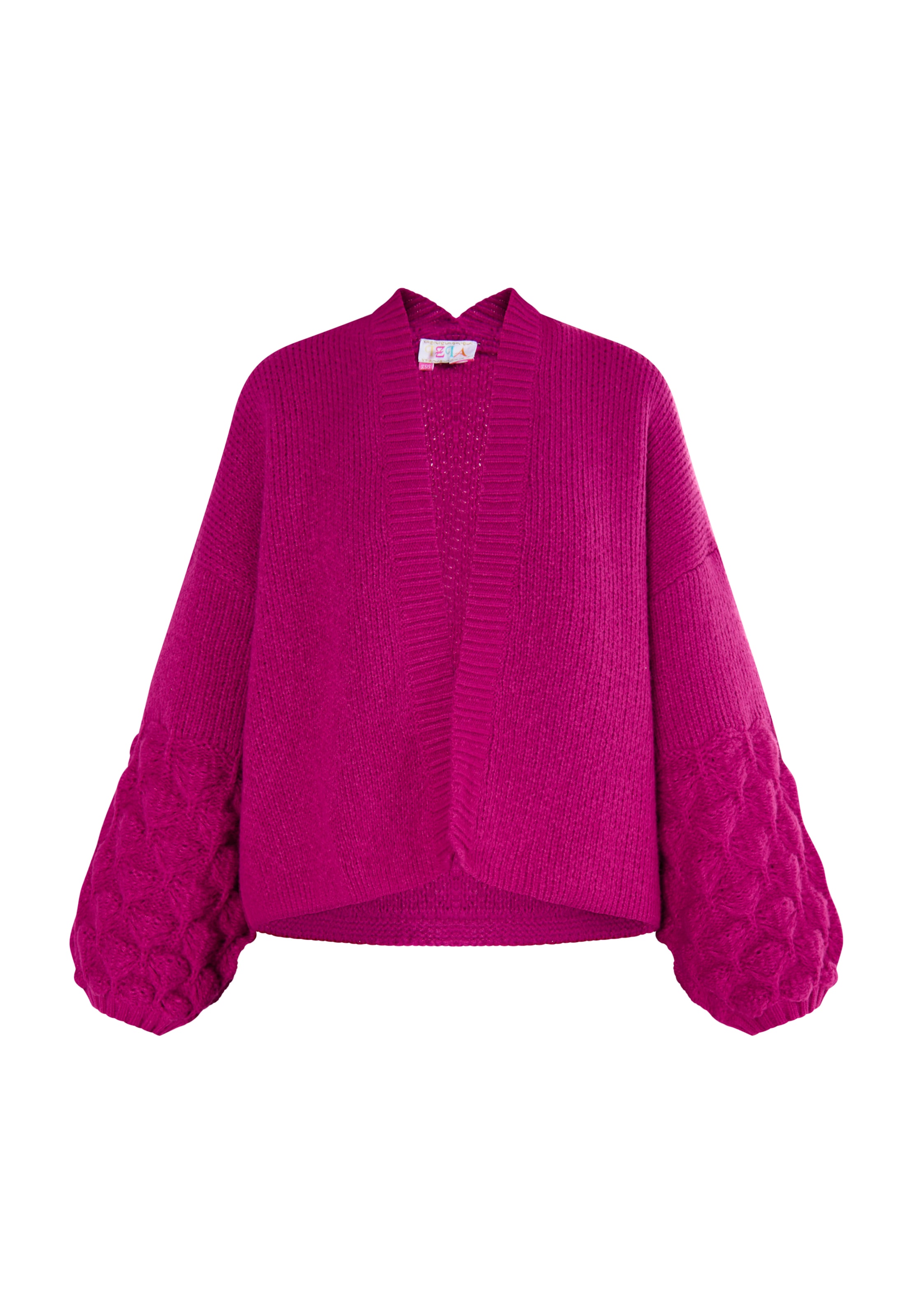 Geacă tricotată de la IZIA pe roz: față