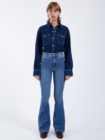 Dr. Denim Skinny Jeans 'Moxy High Flare' in Blauw