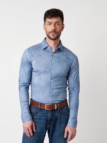 DESOTO Slim fit Button Up Shirt in Blue: front