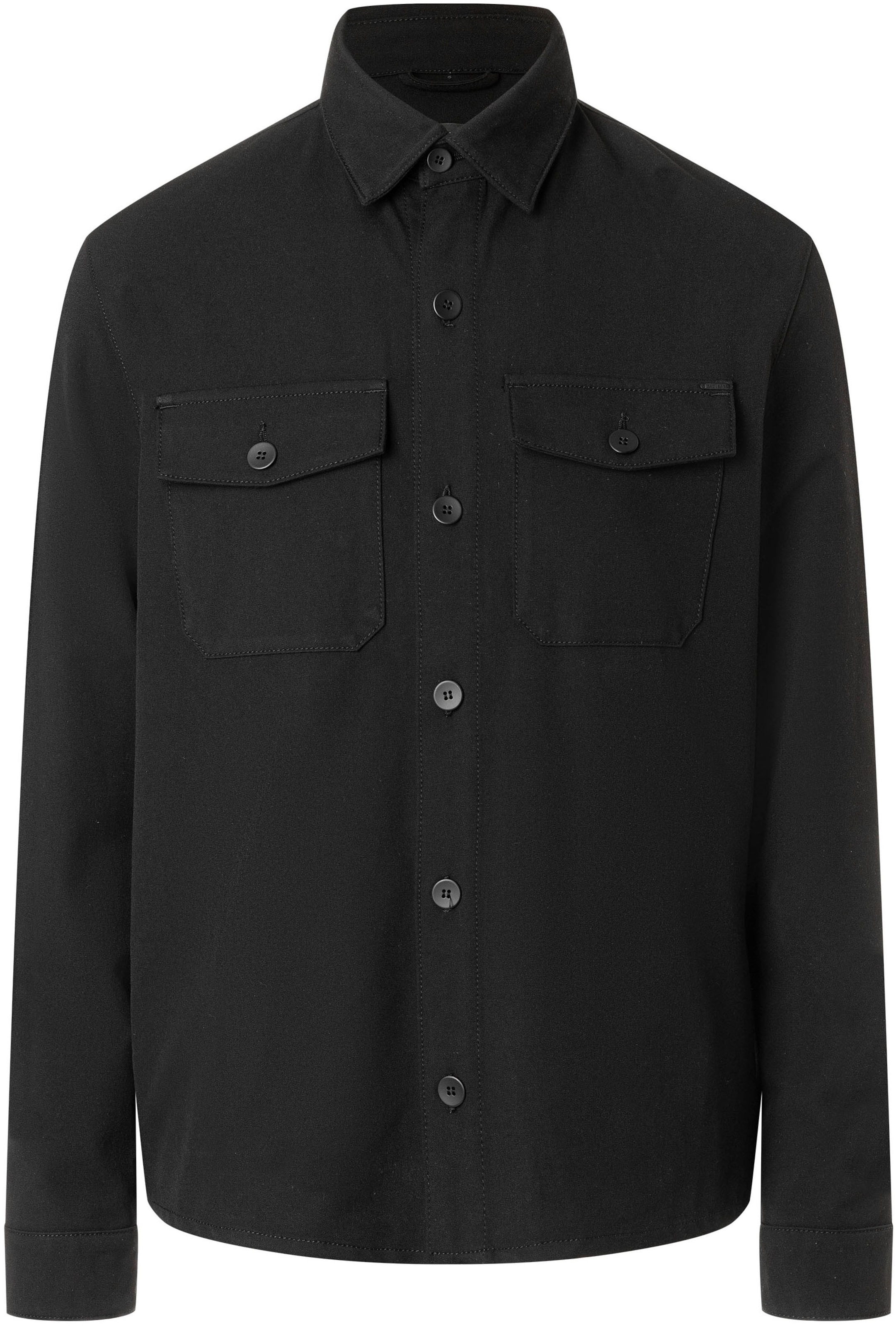 MAC Comfort fit Button Up Shirt in Black: front