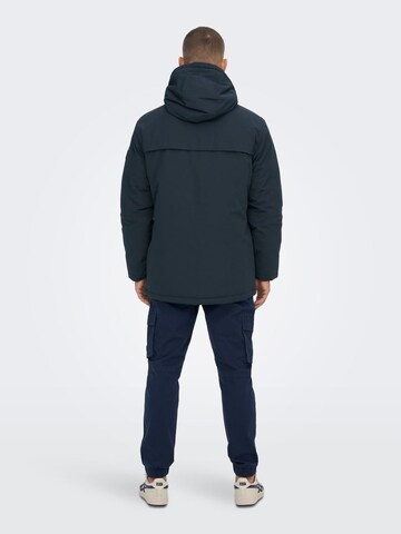 mėlyna Only & Sons Žieminė parka 'Jayden'