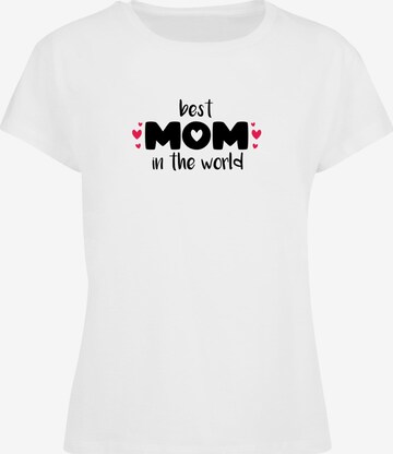 Merchcode Shirt 'Mothers Day - Best Mom In The World' in White: front