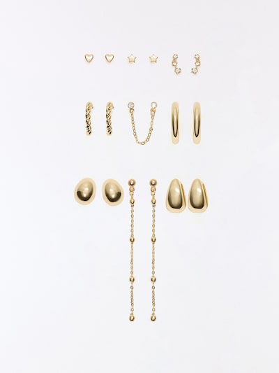 Bershka Uhani | zlata barva, Prikaz izdelka