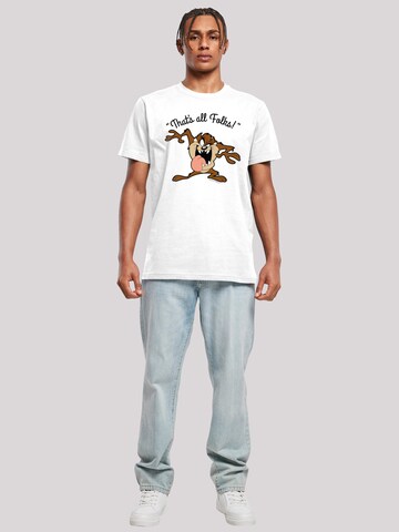 T-Shirt 'Looney Tunes Taz That's All Folks' F4NT4STIC en blanc