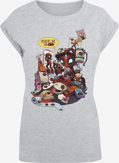 ABSOLUTE CULT T-Shirt 'Deadpool - Merchandise Royalties' in gelb / grau / rot, Produktansicht