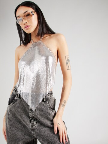 Nasty Gal Top in Silver: front