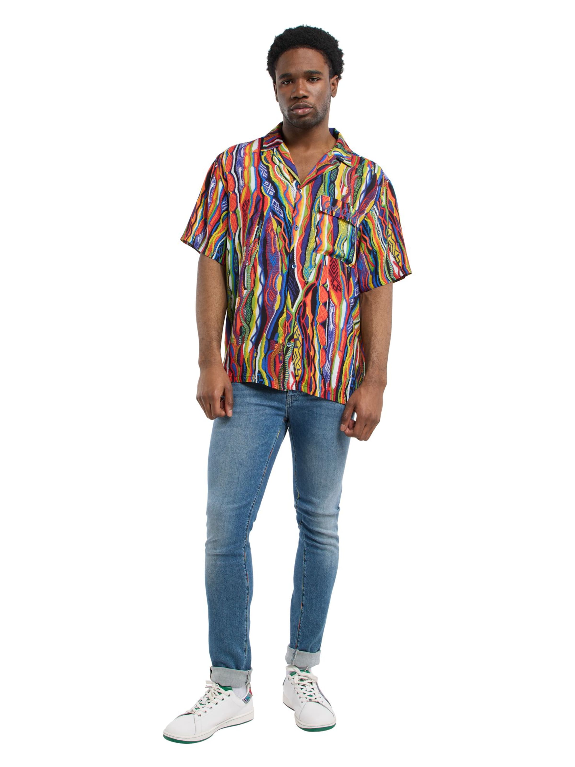 Coupe regular Chemise ' Federa ' Carlo Colucci en mélange de couleurs