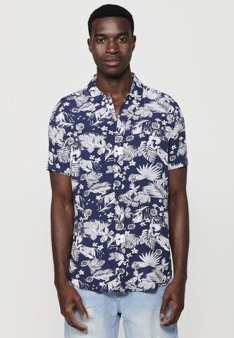 KOROSHI Regular fit Button Up Shirt in Blue: front