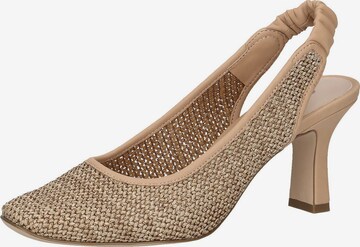 CAPRICE Slingback Pumps in Beige: front